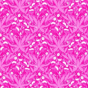 magical flora in bright girly hot pink by rysnki_malunki