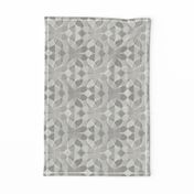 Gray Kaleidoscope Flower Dark Mix Whimsical Funky Fun Retro Tie Dye Floral Pattern in Neutral Colors Kendall Charcoal Gray 686662 Chantilly Lace Ivory White F5F5EF Subtle Modern Geometric Abstract