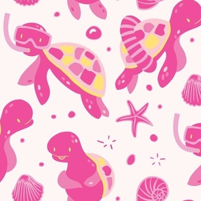 Ocean Turtle Fun Pinks Large Scale