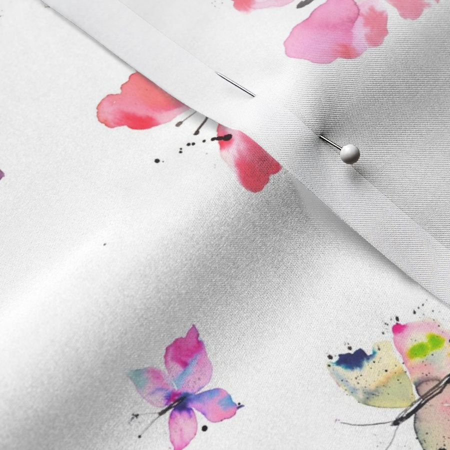 Watercolor Spring Butterflies Wall art Fabric