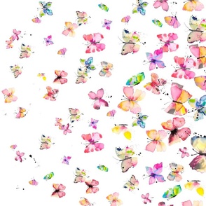 Watercolor Spring Butterflies Wall art Fabric