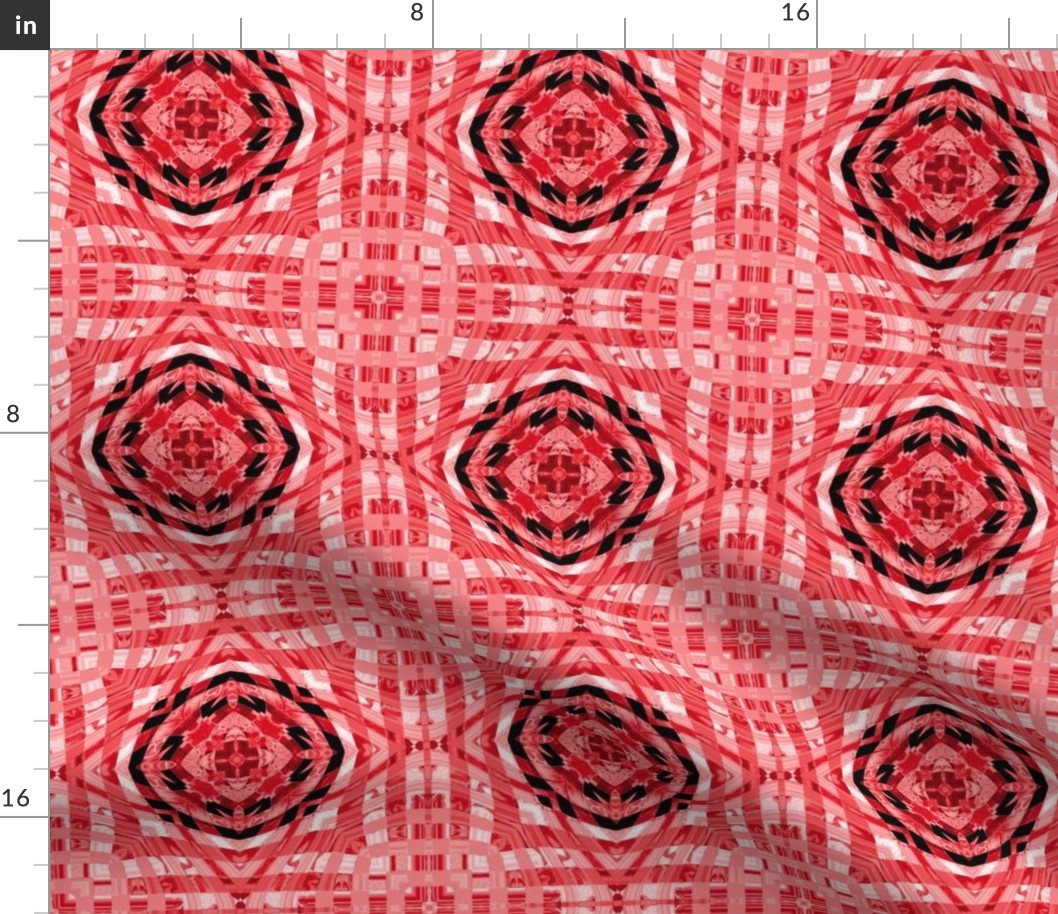 tile weave stretch - red