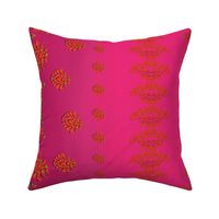 Painted orange Motif on Ombre Pink