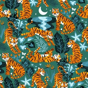 Year of the Water Tiger - Orange & Turquoise - Medium Scale 