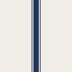 grain sack stripe - estate blue on cream - three stripe - custom 42" wide fabrics