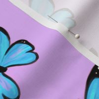 Blue morpho butterfly with purple background (medium version)