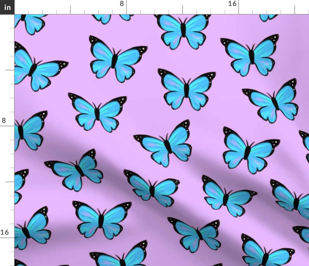 Blue morpho butterfly with purple background (medium version)