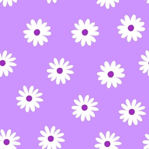 Purple simple white daisies (medium version)