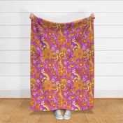 60s 70s hippie colorful psychedelic floral pattern (large size version)