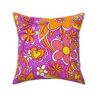 60s 70s hippie colorful psychedelic floral pattern (medium size version)