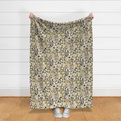 Mushroom Collection - botanical of assorted fungi - black and mustard on cream - large