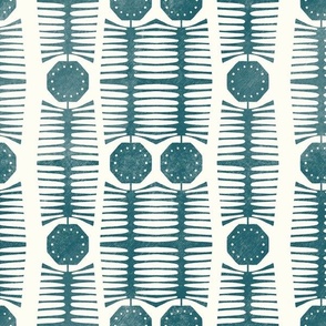 Tribal Hex Stripe in Teal