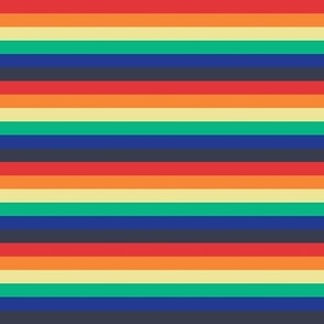 rainbow vintage groovy style stripes_large scale