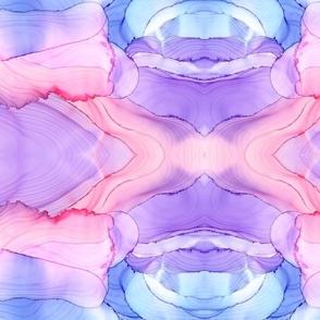 mirrored blue coral purple alcohol ink hypnotic abstract