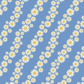 diagonal daisies blue medium scale