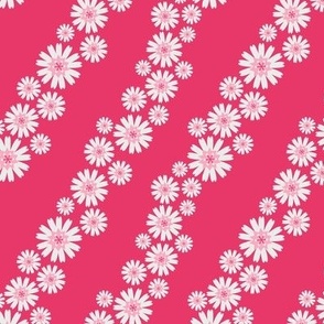 diagonal daisies pink large scale