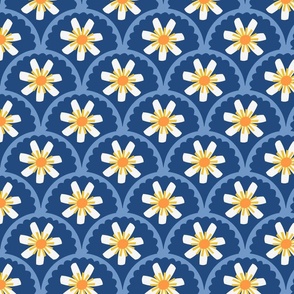 scallops blue daisy large scale