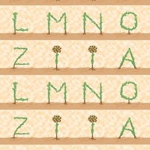 Topiary Alphabet Horizontal One Line