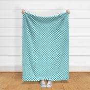 Checkered Teal and White, Check Pattern Checkered Pattern, Retro Squares