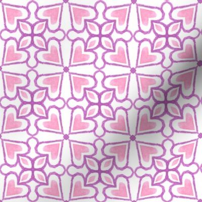 Pink and Purple Love Core Floral Lattice