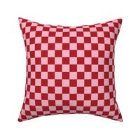 Checkered Red and Light Pink, Check Pattern Checkered Pattern, Retro Squares