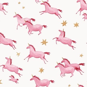 Pink unicorns and golden stars