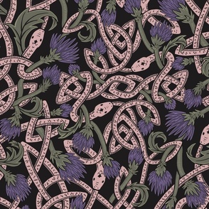 Celtic Ouroboros // Pink & Purple // Large Scale // 21"