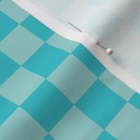 Checkered Teal and Light Teal, Check Pattern Checkered Pattern, Retro Squares