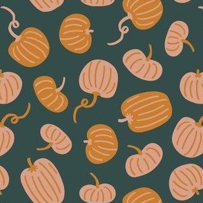 fall pumpkins on navy - large