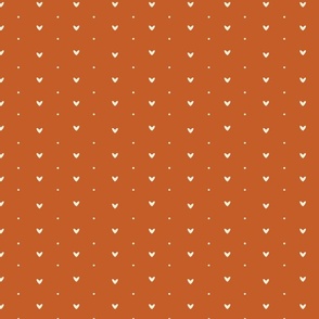 hearts and dots in orange