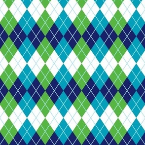Navy, Green and Blue Golf Argyle with Baby Blue Lines v2