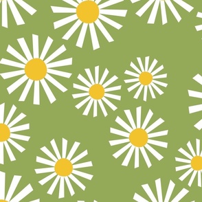 daisies - green - large scale - shw1007 mmm
