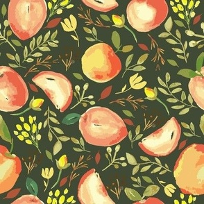 watercolor peaches -handpainted 