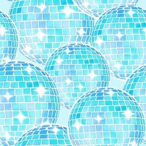 Sparkling Disco Balls - 6" medium - icy blue