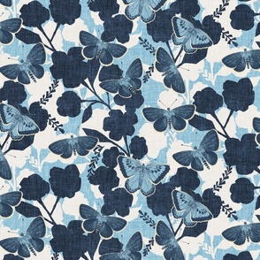 INDIGO BUTTERFLIES FLORAL_DARK DENIM