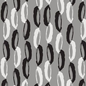 Abstract Leaf Stripes in Black and Gray, 60