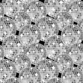 Sparkling Disco Balls - 3" small - black and white