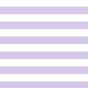 1/2" Medium Light Lavender and White Stripes - Horizontal - 1/2 Inch / Half In / 1/2 In / 1/2in / 0.5