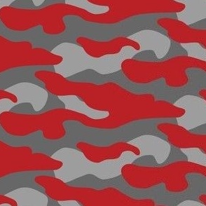 Scarlet Red and Dark Grey Camouflage 6" repeat