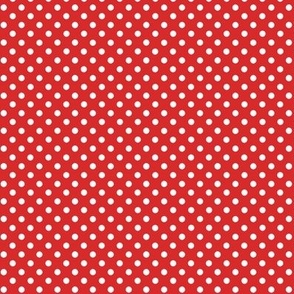 Small White Polka Dots on Red