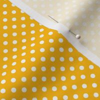 Small White Polka Dots on Yellow