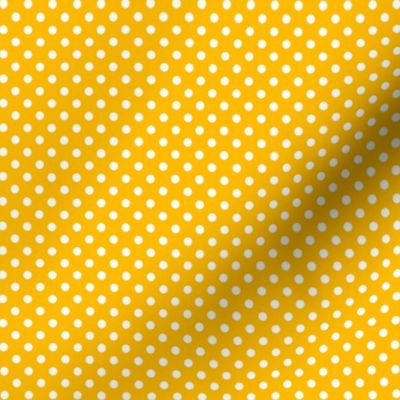 Small White Polka Dots on Yellow