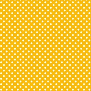 Small White Polka Dots on Yellow