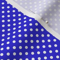 Small White Polka Dots on Blue