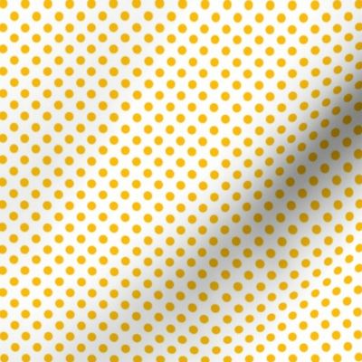 Small Yellow Polka Dots on White