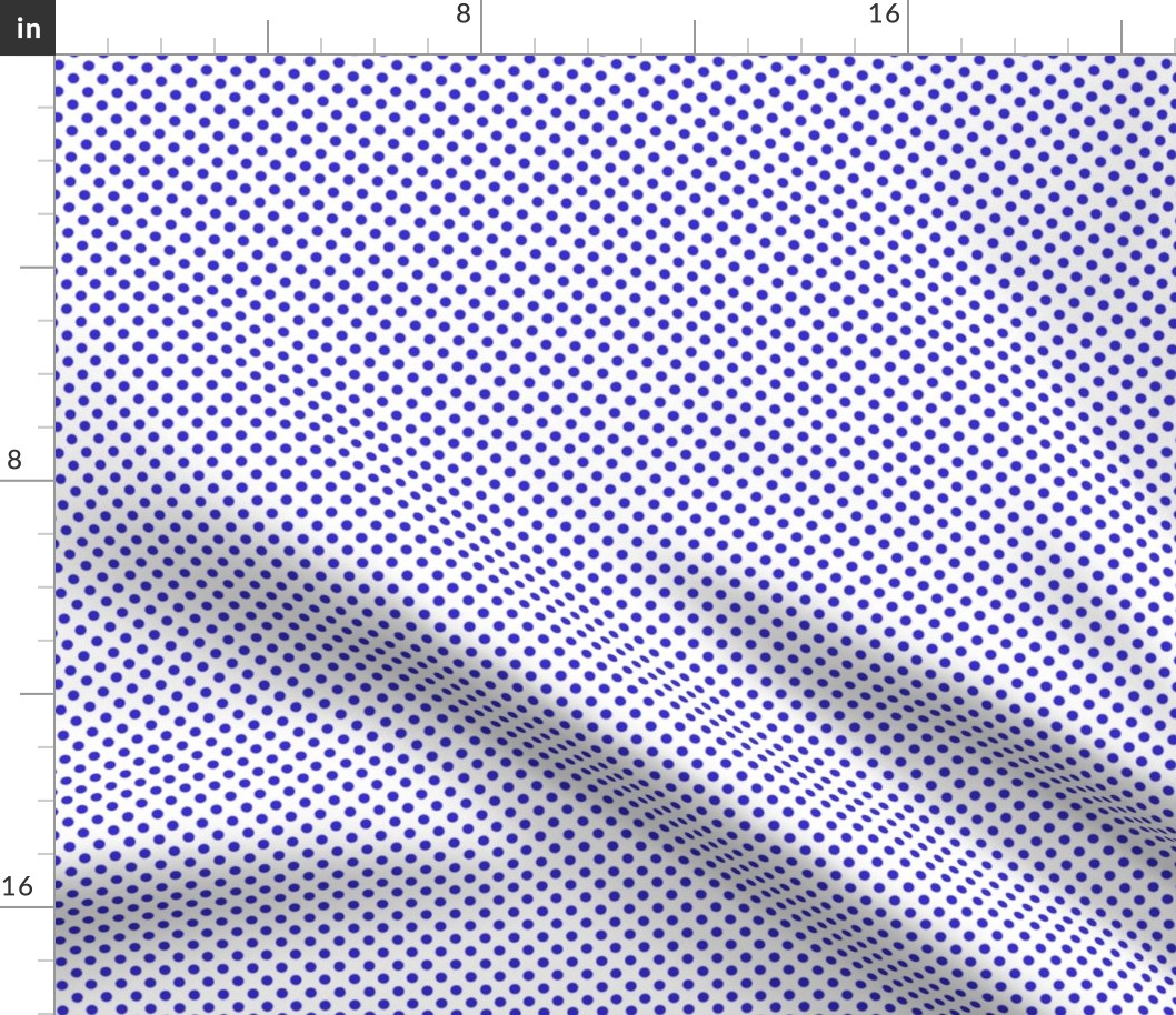 Small Blue Polka Dots on White