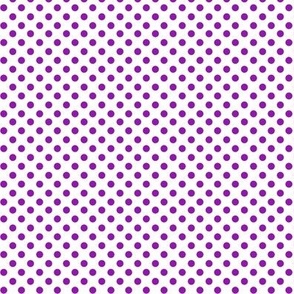 Small Purple Polka Dots on White