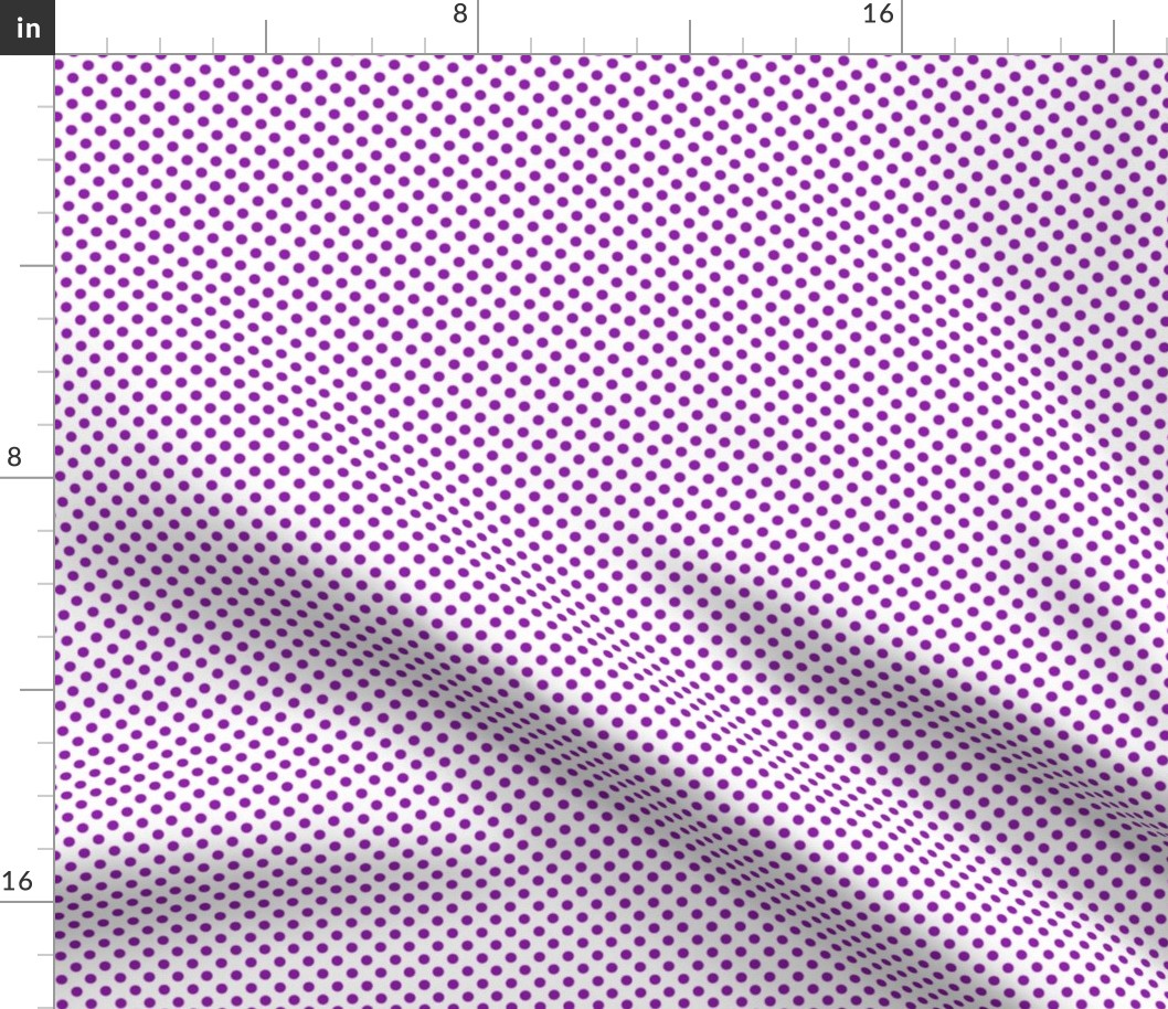 Small Purple Polka Dots on White