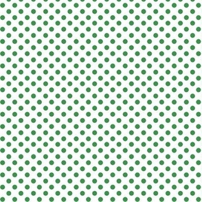 Small Green Polka Dots on White