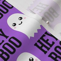 (2.25" scale) HEY BOO - ghost - cute halloween - purple -  C22